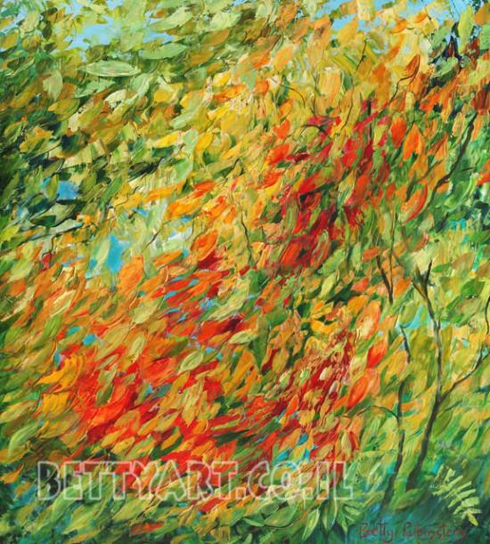 painting of Israeli landscape, mood painring on canvas, for home design 