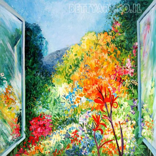 ציור אווירה לסלון, ציור לבית ומשרד, ציורים למכירה, ציור פרחים