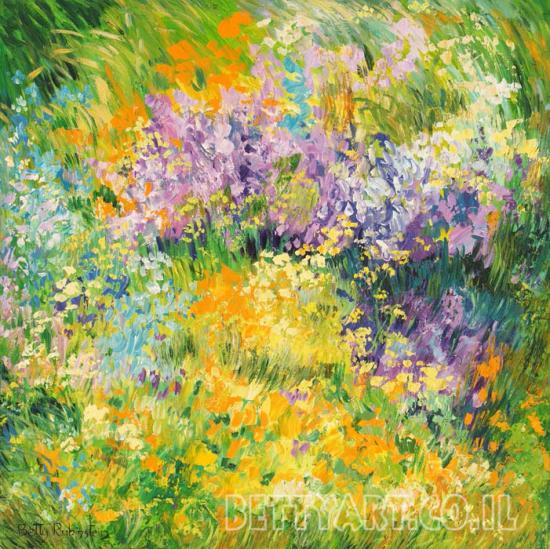 painting of Israeli landscape, mood painring on canvas, for home design 