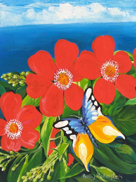 ציור אווירה לסלון, ציור לבית ומשרד, ציורים למכירה, ציור פרחים