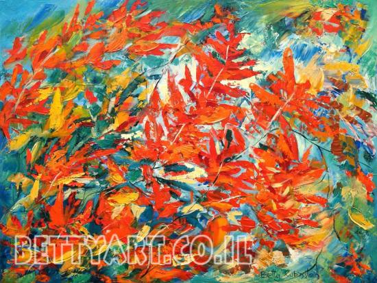 painting of Israeli landscape, mood painring on canvas, for home design 