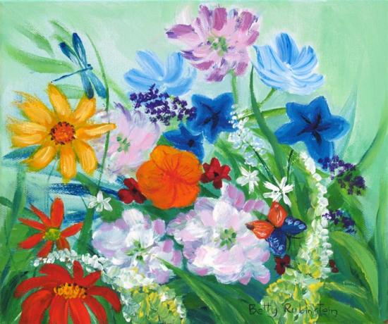 ציור אוירה , ציור לבית,ציור פרחים,flowers painting, israeli landscape