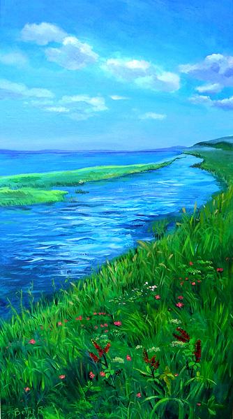 ציור צבעי אקריליק על בד,ציור נוף ישראלי,ציור אוירה,ציור לבית ומשרד,תמונה לסלון