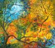 Tree in Orange, № Mood-69 ציורי אווירה, ציורי אבסטרקט, אמנות ישראלית עכשווית,תמונה לסלון, תמונות ציורי אוירה אבסטרקט,ציורי אווירה לסלון, ציורים מופשטים, ציור נוף ישראלי